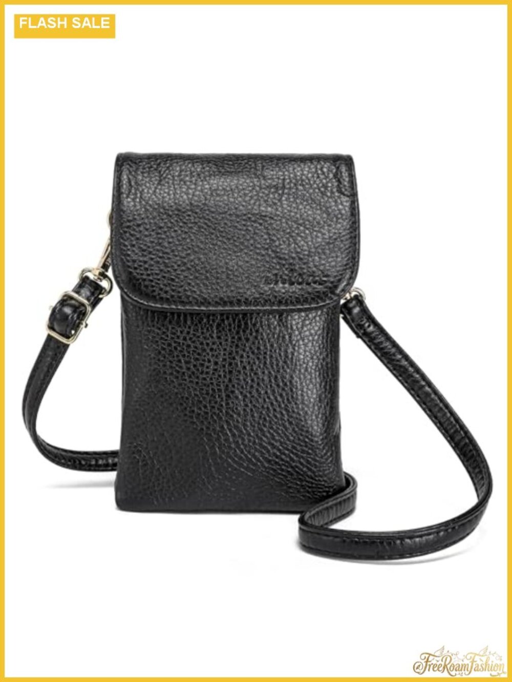 Vegan Leather Crossbody Bag Small Phone Purse Adjustable Strap